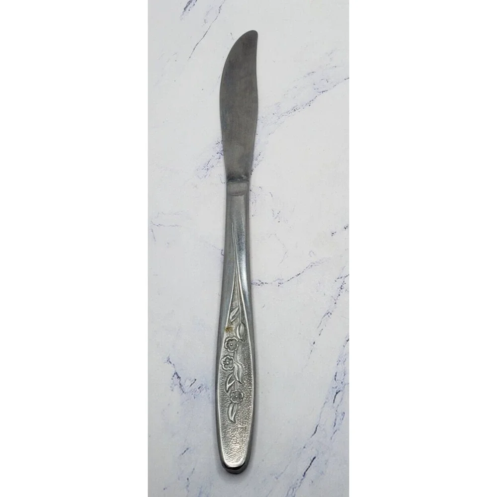 Superior Stainless Steel Flatware USA Radiant Rose Butter Knives Set Of 6